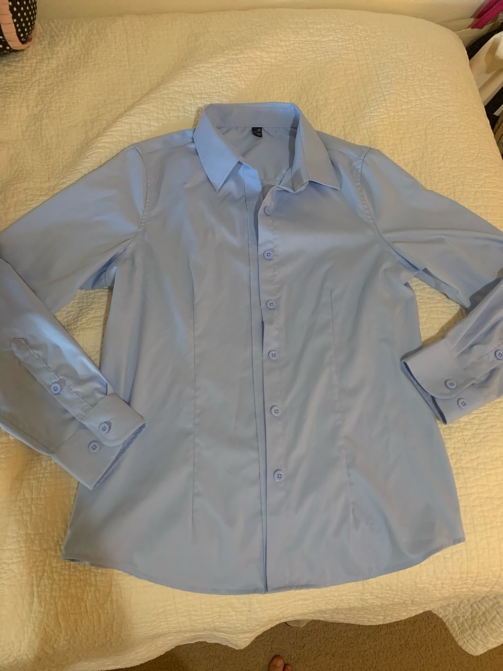 Women's Light Blue Button-Down Shirt with Classic Collar